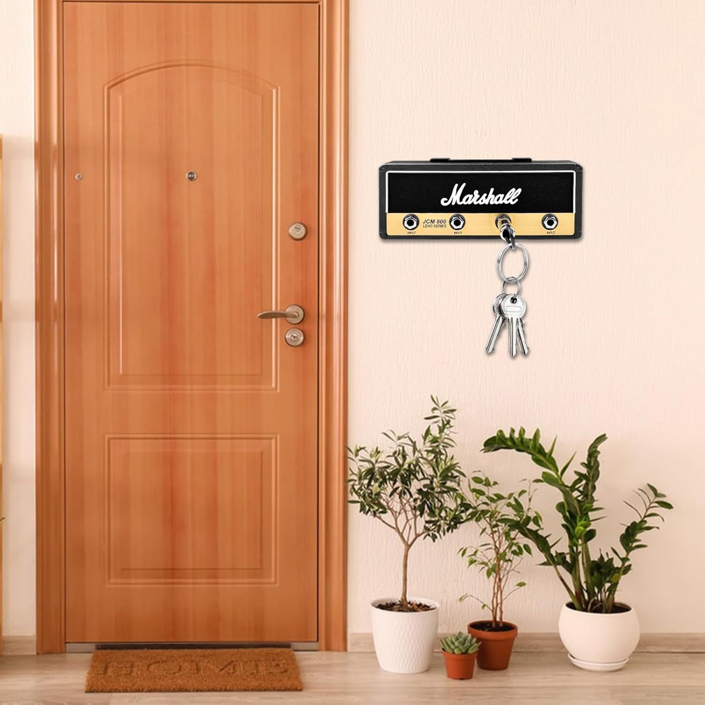 Portachiavi Da Parete, Porta Chiavi Da Muro, Appendichiavi, Oggetti Vintage Arredo, Key Holder Nero per Casa, Appendi Chiavi Con 4 Spine per Chitarra per Aree D'Ingresso E Dietro Le Porte